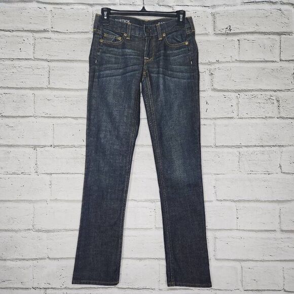 J. Crew Matchstick Women's Low Rise Stretch Straight Leg Jeans Size 24 Dark Wash - Picture 1 of 12
